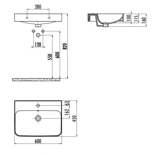 CREAVIT Раковина мебельная PD060-00CB00E-0000