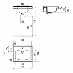 CREAVIT Раковина TF155 мебельная (45*55 см)