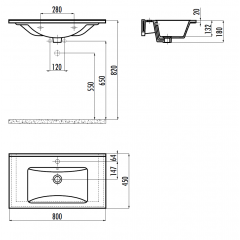 CREAVIT Раковина SU080 мебельная (45*80см)