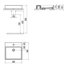 CREAVIT Раковина мебельная (50*50) VX255-00CB00E-0000