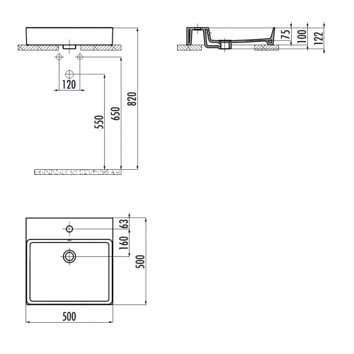 CREAVIT Раковина мебельная (50*50) VX255-00CB00E-0000