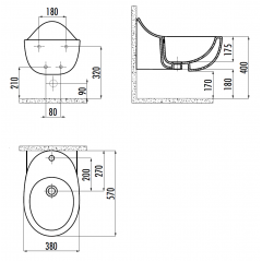 CREAVIT FOGLIA Биде подвесное