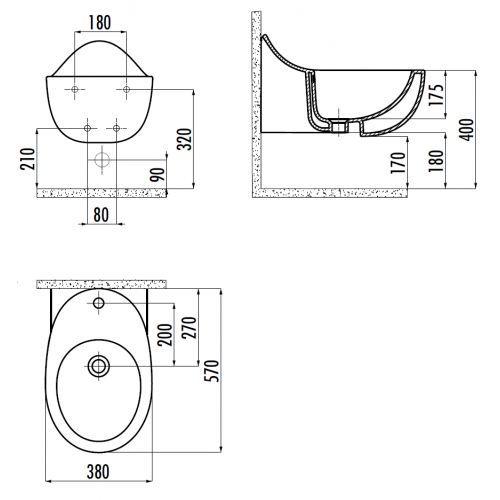 CREAVIT FOGLIA Биде подвесное