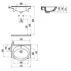 CREAVIT Раковина мебельная/подвесная (55 см) ET155.00000