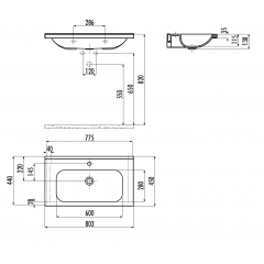 CREAVIT Раковина ID080 мебельная (45*80см)