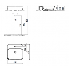 CREAVIT Раковина мебельная (45 см) LP046-00ST00E-0000