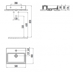 CREAVIT Раковина NX242-H меб. с креплен.(40*50 см)