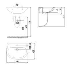 CREAVIT SEDEF Раковина подвесная (45*60) SD060.00000