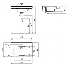 CREAVIT Раковина TF165 мебельная (45*65 см)