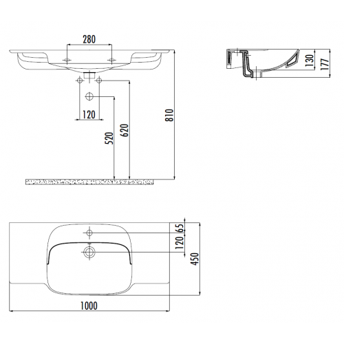 CREAVIT Раковина SY100-00CB00E-0000