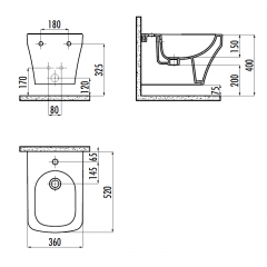 CREAVIT SOLO Биде подвесной
