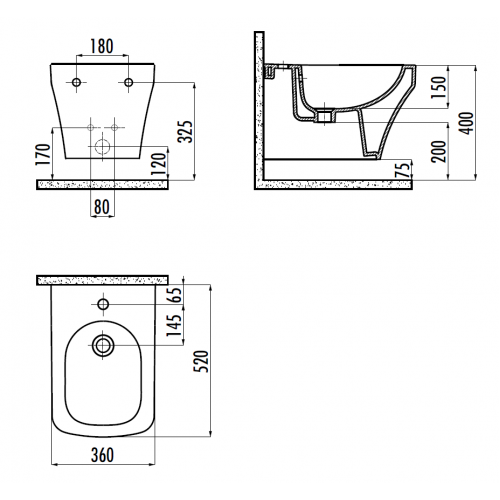 CREAVIT SOLO Биде подвесной