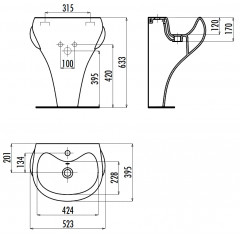 CREAVIT DUCKY Раковина напольная детская СИНИЙ DC052.00000B