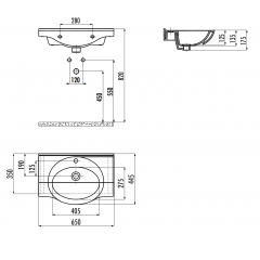 CREAVIT Раковина ET165 мебельная (65см)