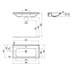 CREAVIT Раковина ID090 мебельная (45*90см)