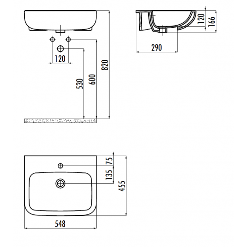 CREAVIT Ness Раковина 55 см