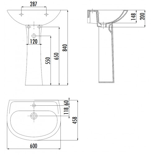 CREAVIT SEDEF Пьедестал SD250.00000