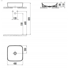 CREAVIT Раковина мебельная (40*40 см) АНТРАЦИТ UL040.6