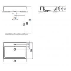 CREAVIT Раковина мебельная (50*70) VX270-00CB00E-0000