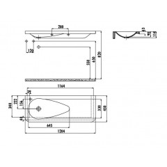 CREAVIT Раковина TP120 мебельная (45*120 см)