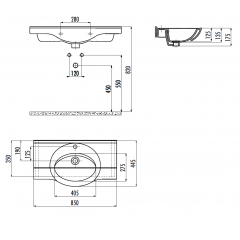 CREAVIT Раковина мебельная/подвесная (85см) ET185.00000