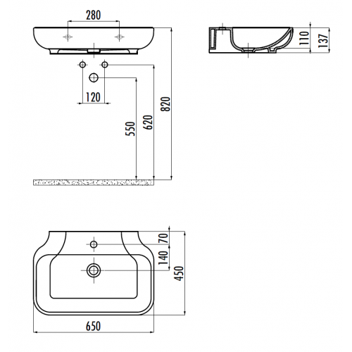 CREAVIT FREE Раковина (45*65 см)