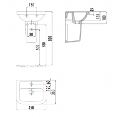 CREAVIT KEY Полупьедестал KY260