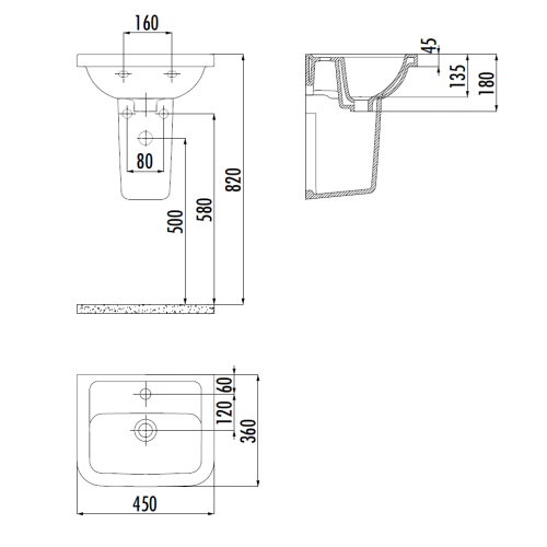 CREAVIT KEY Полупьедестал KY260