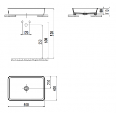 CREAVIT Раковина мебельная (40*60 см) LP060