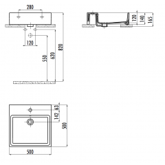 CREAVIT Раковина NX256 мебельная (50*50 см)