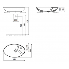 CREAVIT Раковина мебельная (65 см) PR065