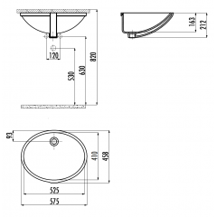 CREAVIТ Раковина ТР205 под столешницу (40*52)