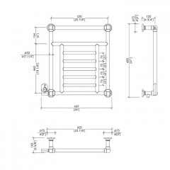 Devon&Devon Jupiter 3 Полотенцесушитель электрический 660x685x143 мм, цвет хром