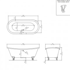 Devon Слив-перелив для ванны ADMIRAL (и еще 8 типов ванн) с донным клапаном и регулировкой клапана для ванны, цвет: хром