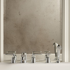 DEVON&DEVON TWENTIES Смеситель для установки на борт ванны на 5 отверстий, с ручным душем, цвет хром