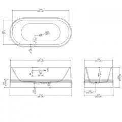 Devon DIVA Ванна 171x87xh70,5cм, свободностоящая, материал: white teс (без отв-й для смесителя и без слива) цвет: белый (СРОК производства увеличен!!!