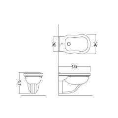 Devon Blues Биде подвесное (55х34.0 см) с 1 отверстиями под смеситель, цвет: белый