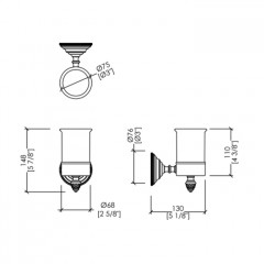 Devon Gemstone Стакан подвесной. цвет держателя никель блестящий