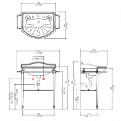 Devon Boston Консоль (81х88х50)с полотенцедержателями и стеклянной полочкой под раковину oxford, хром