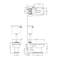 Devon Westminster/New Etoile/Rose Патрубок для низкого бачка, (укомплектован крепежом для декоративной заглушки унитаза), цвет: золото светлое