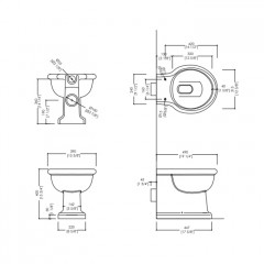 Devon Etolie Унитаз напольный 39x49xh40 см. под встраиваемый бачок, цвет белый