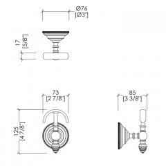 Devon Black Diamond Крючок вешалка, декоративные элементы черного цвета ,цвет крючка хром