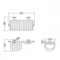 Devon First Class Полочка для губки решетчатая, настенная, цвет: хром