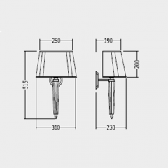 Devon Crystal Светильник настенный с абажуром 31*23*h51,5cм, IP20, фурнитура: хром