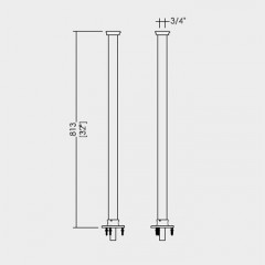 Devon Ножки напольные (пара) для монтажа смесителя для ванны, цвет: хром
