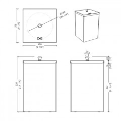 DEVON Cube Ведро мусорное с крышкой, цвет хром