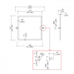 Devon First Class Зеркало настенное квадратное (51/61х50хh51cм), фурнитура: хром