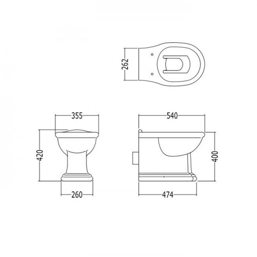 Devon New Etoile Унитаз напольный 35,5x54xh42 см., цвет белый