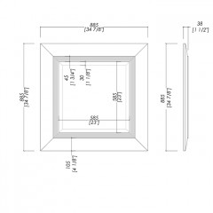 Devon Season/Clarence Зеркало квадратное (88,5хh88,5см), рама цвет: DARK GREY полуглянцевый