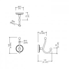 Devon DOROTHY вешалка-крючок настенный, держатель цвет: состаренная бронза/белый